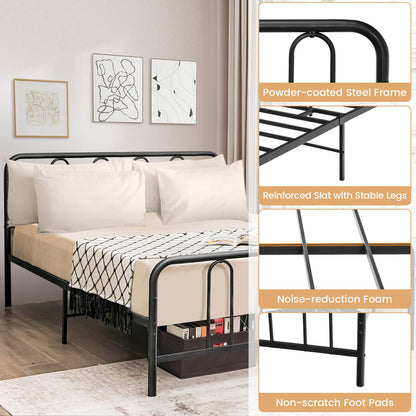Full/Queen Size Metal Bed Frame with Headboard and Footboard