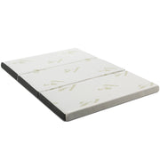 Portable Tri-fold Memory Foam Floor Mattress Topper Portable with Carrying Bag-L - L