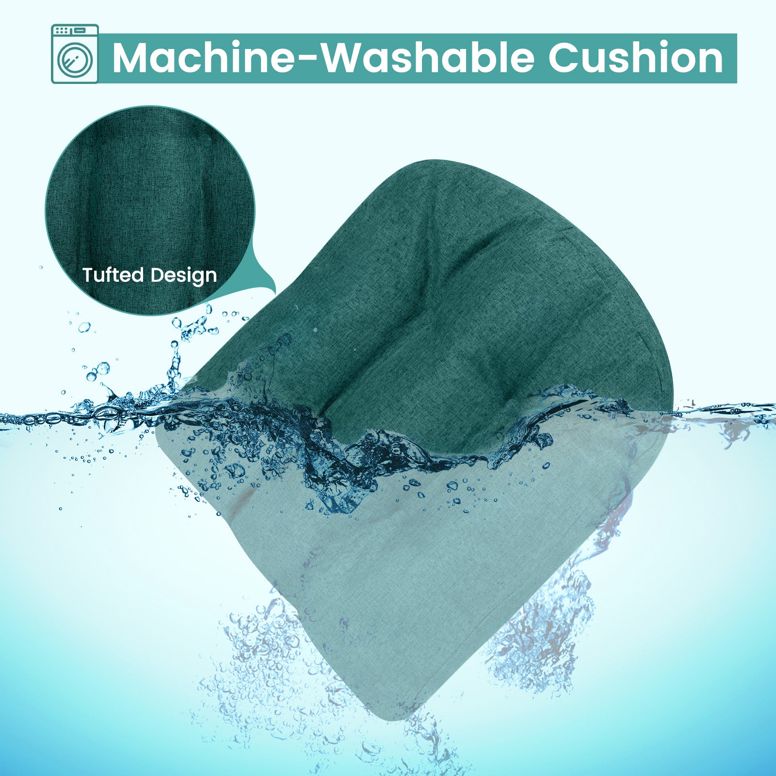 4 Pack 17.5 x 17 Inch U-Shaped Chair Pads with Polyester Cover-Green