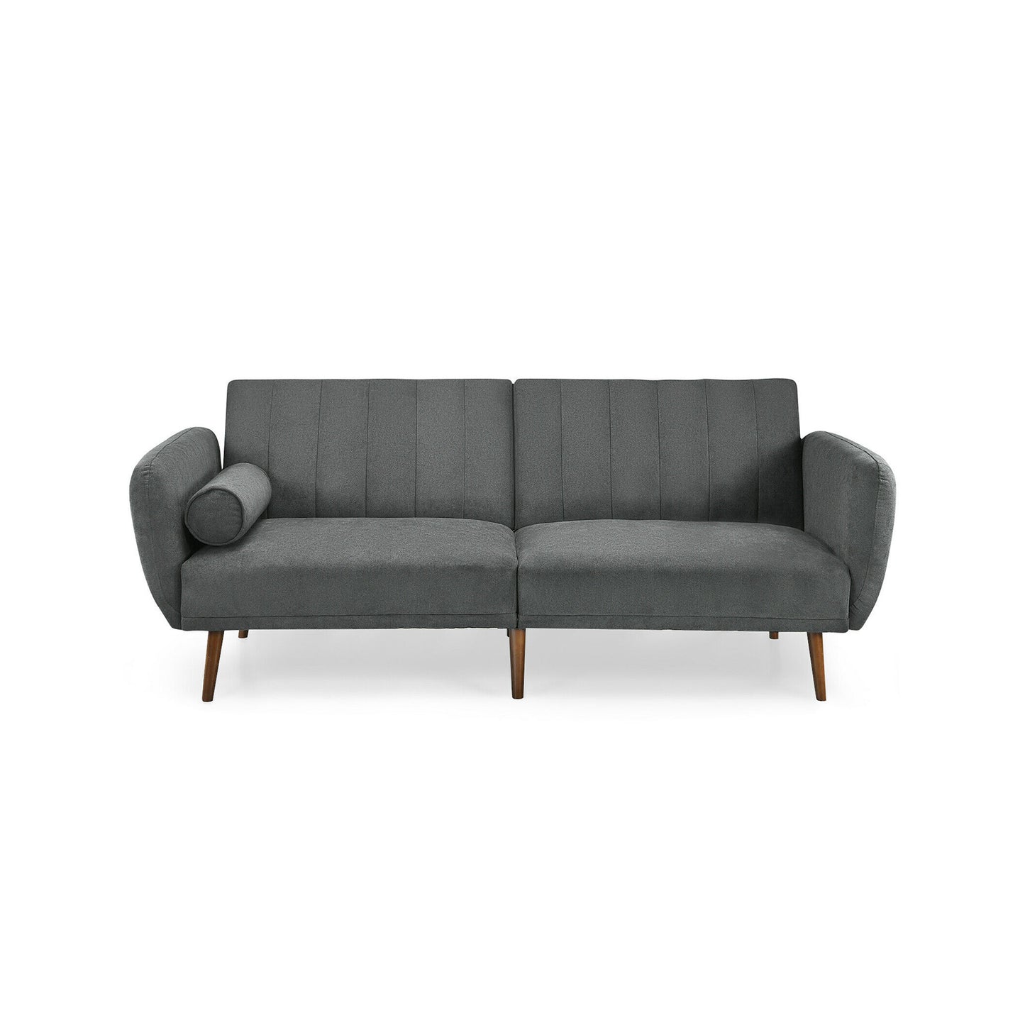 Convertible Futon Sofa Bed Adjustable Couch Sleeper with Wood Legs