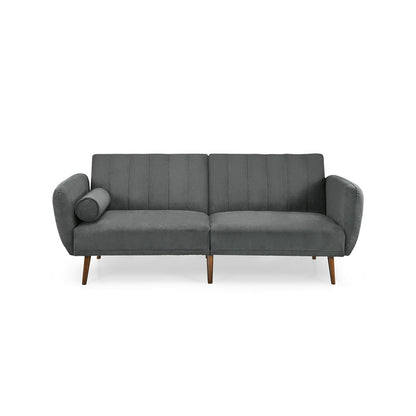 Convertible Futon Sofa Bed Adjustable Couch Sleeper with Wood Legs