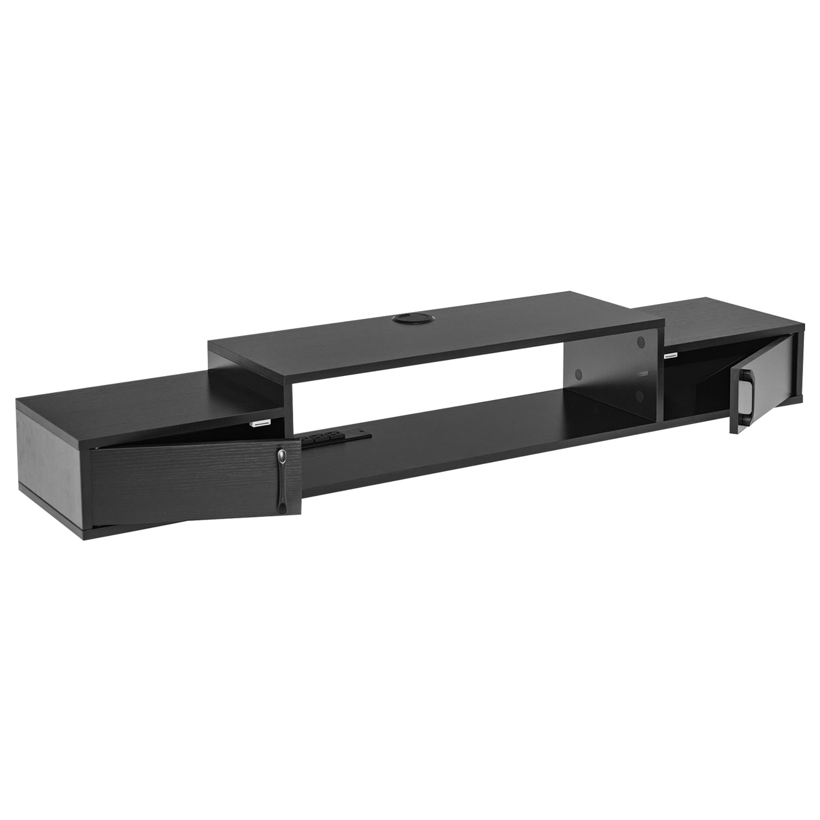 55 Inches Floating TV Stand with Power Outlet-Black