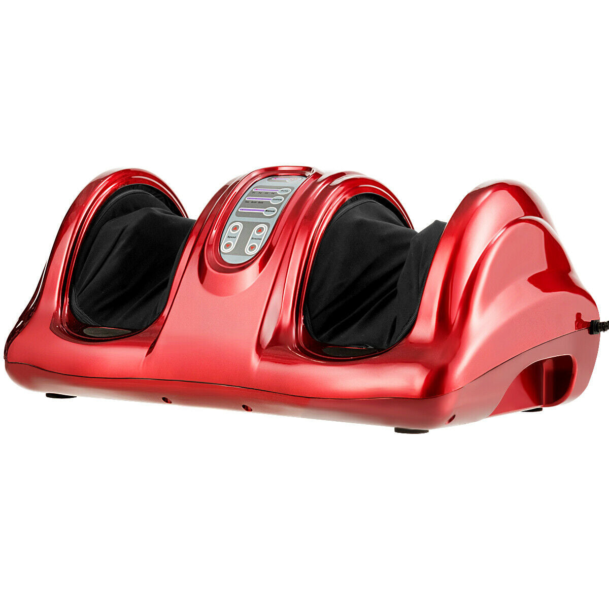 Therapeutic Shiatsu Foot Massager with High Intensity Rollers-Black - Red