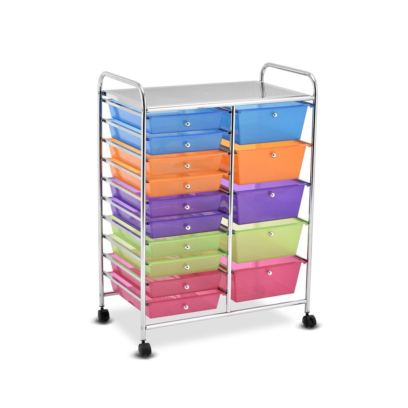 15-Drawer Utility Rolling Organizer Cart Multi-Use Storage-Purple - Default
