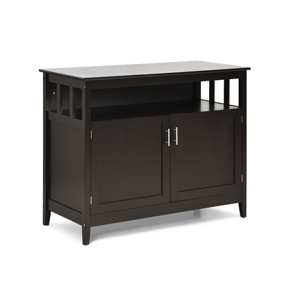 Modern Practical and Beautiful Wooden Kitchen Lockers with Large Storage Space-White - Brown