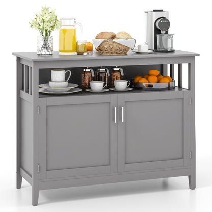 Modern Practical and Beautiful Wooden Kitchen Lockers with Large Storage Space-White - Gray
