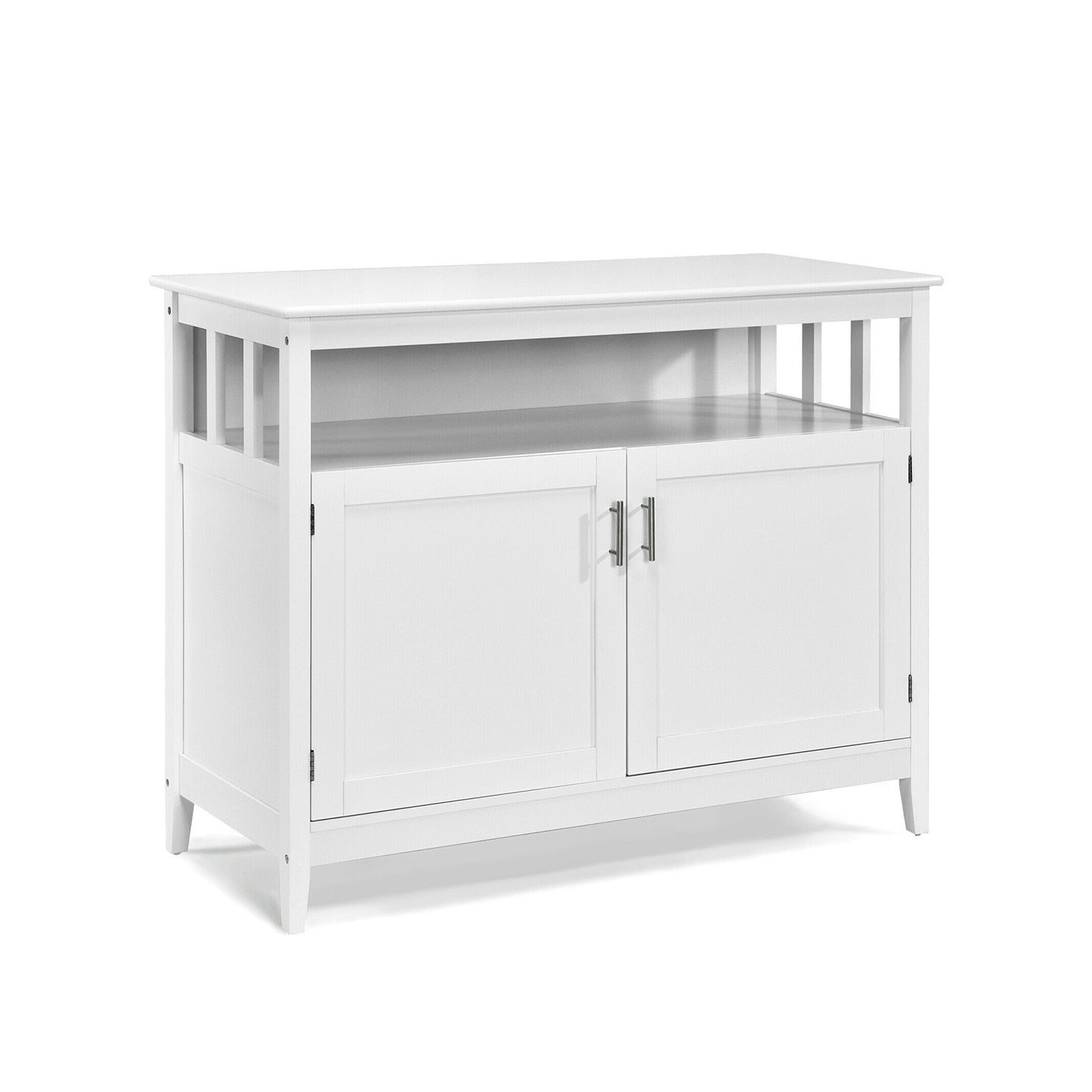 Modern Practical and Beautiful Wooden Kitchen Lockers with Large Storage Space-White - White