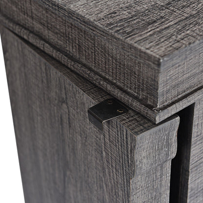 Standing Jewelry Cabinet Storage Organizer with Wooden Legs-Gray