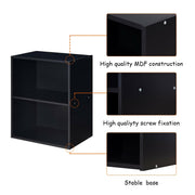 2-Layer Multifunctional Furniture Display Cabinet with Large Capacity Storage Space-Black