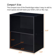 2-Layer Multifunctional Furniture Display Cabinet with Large Capacity Storage Space-Black