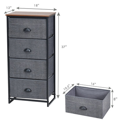 Chest Storage Tower Side Table Display Storage with 4 Drawers