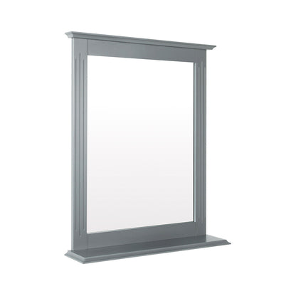 Wall-Mounted Multipurpose Vanity Mirror with Shelf-Brown - Gray