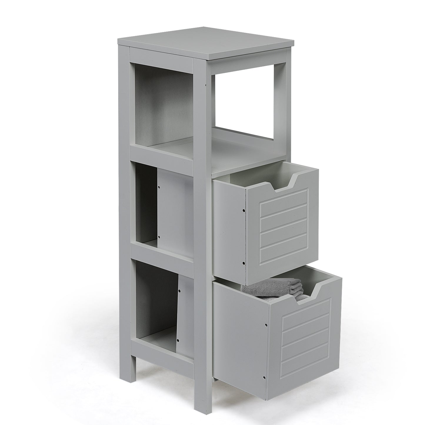 Floor Cabinet Multifunction Storage Rack Stand Organizer - Gray