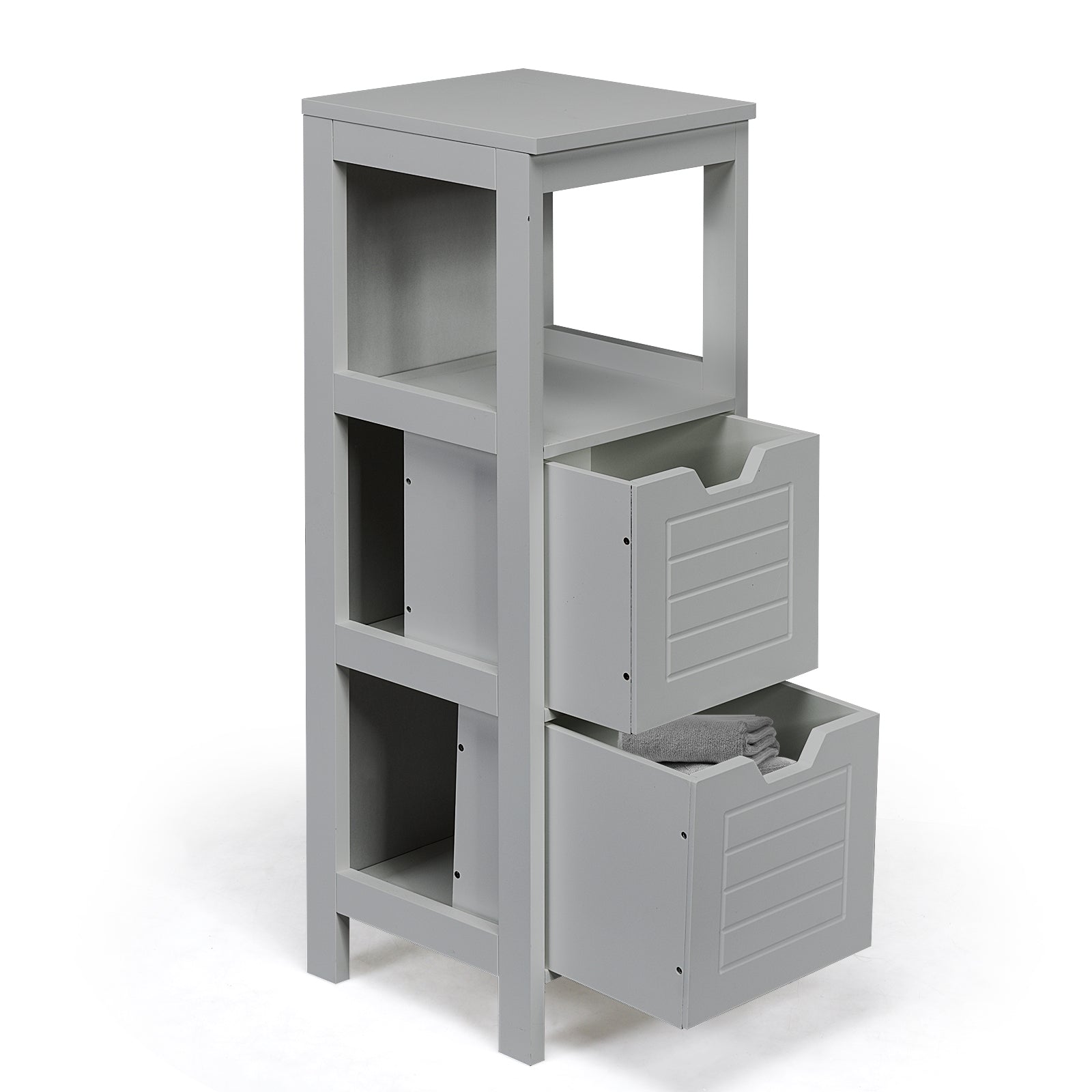 Floor Cabinet Multifunction Storage Rack Stand Organizer - Gray