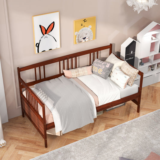 Twin Size Wooden Slats Daybed Bed with Rails
