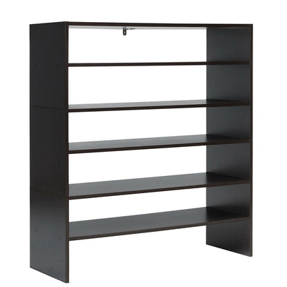 3 Pieces 31-Inch Stackable Multi-Shape Shoe Rack-Natural - Brown