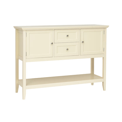 Wooden Sideboard Buffet Console Table with Drawers and Storage-Brown - Beige