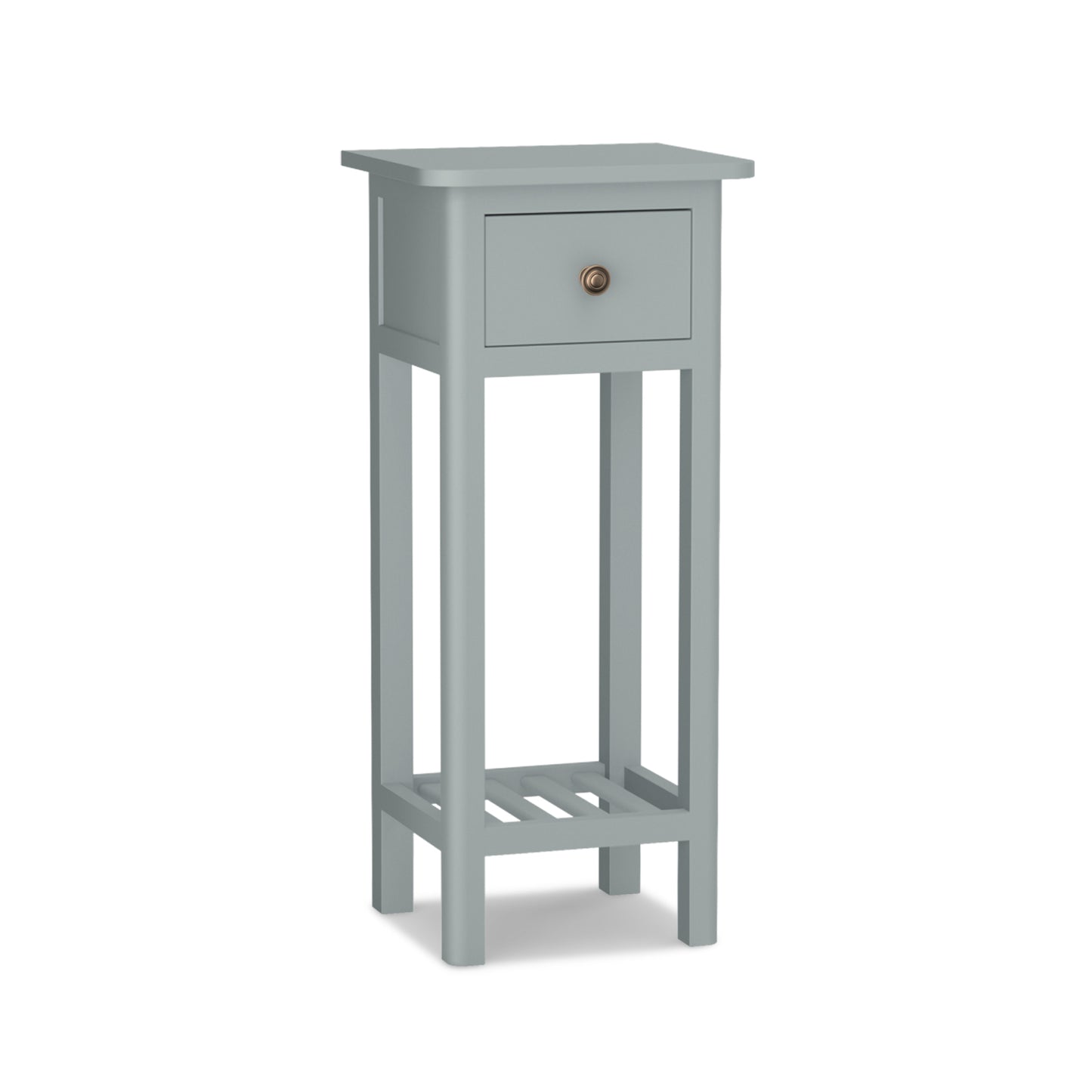 2 Tier Slim Nightstand Bedside Table with Drawer Shelf-Gray - Gray