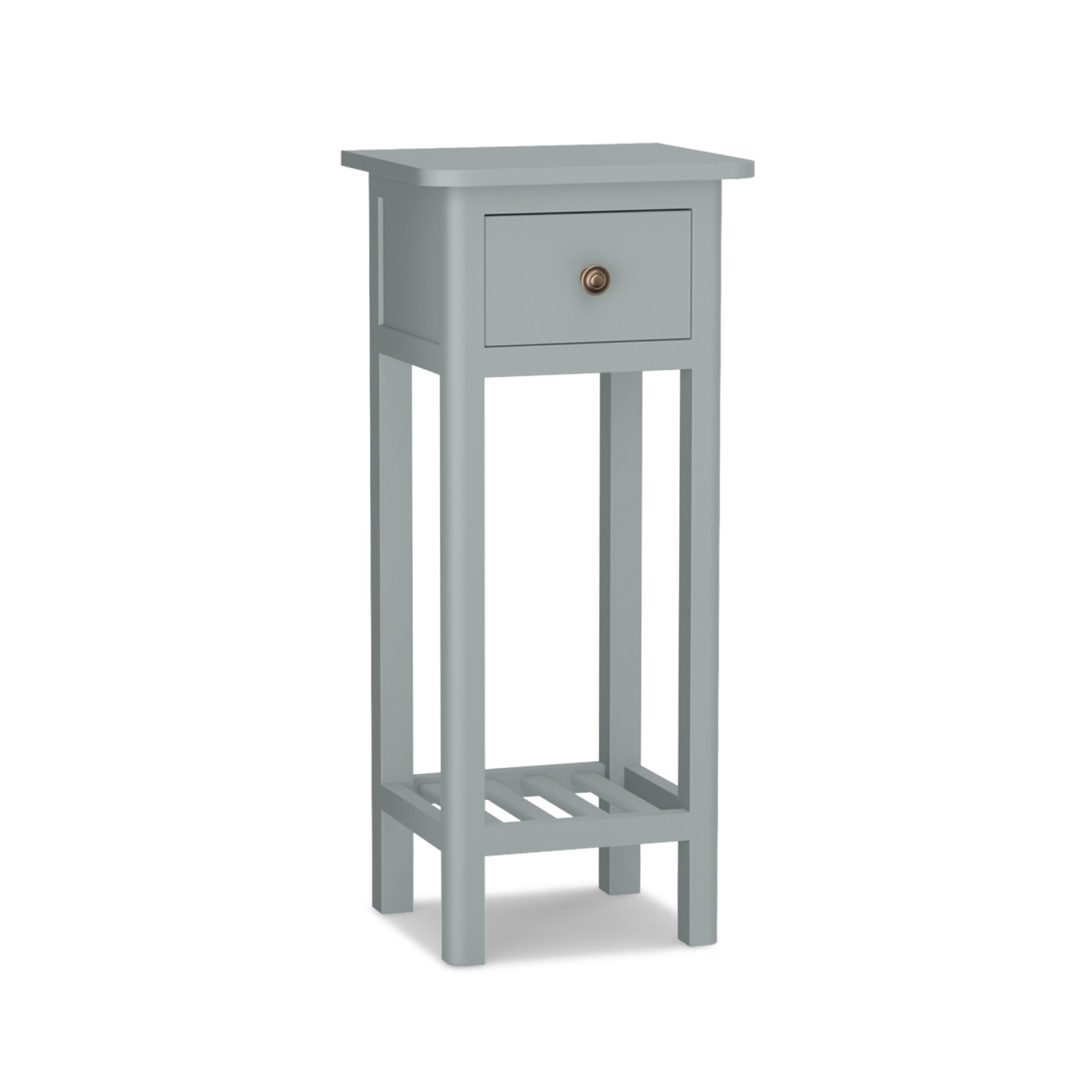 2 Tier Slim Nightstand Bedside Table with Drawer Shelf-Gray - Gray