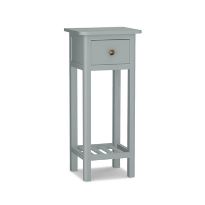 2 Tier Slim Nightstand Bedside Table with Drawer Shelf-Gray - Gray