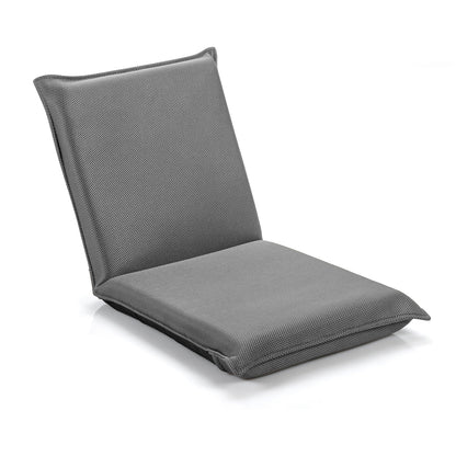 Adjustable 6 positions Folding Lazy Man Sofa Chair Floor Chair-Coffee - Gray