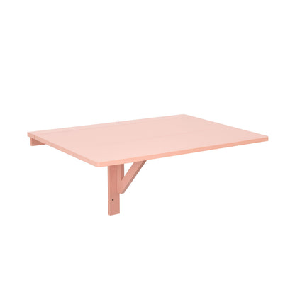 31.5 x 23.5 Inch Wall Mounted Folding Table for Small Spaces-White - Pink
