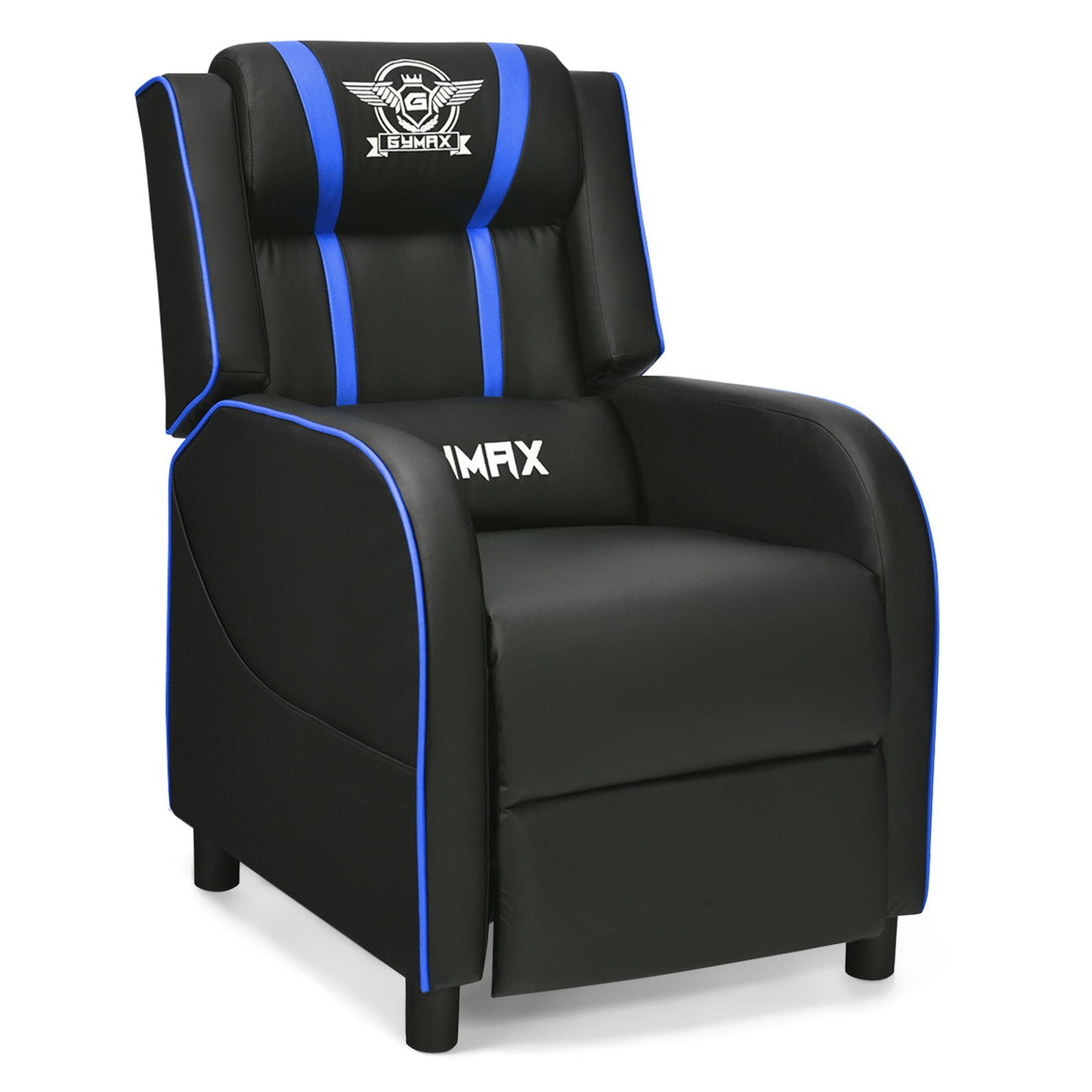 Massage Racing Gaming Single Recliner Chair-Blue - Blue