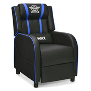 Massage Racing Gaming Single Recliner Chair-Blue - Blue