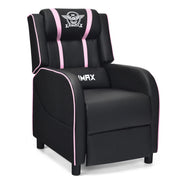 Massage Racing Gaming Single Recliner Chair-Blue - Pink