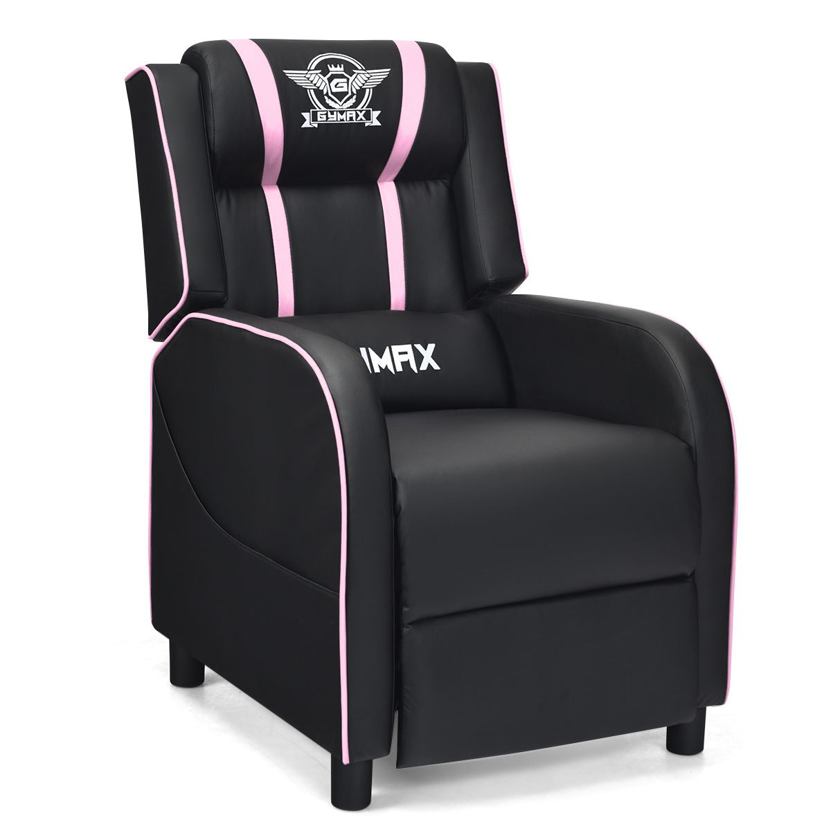 Massage Racing Gaming Single Recliner Chair-Blue - Pink