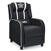 Massage Racing Gaming Single Recliner Chair-Blue - White