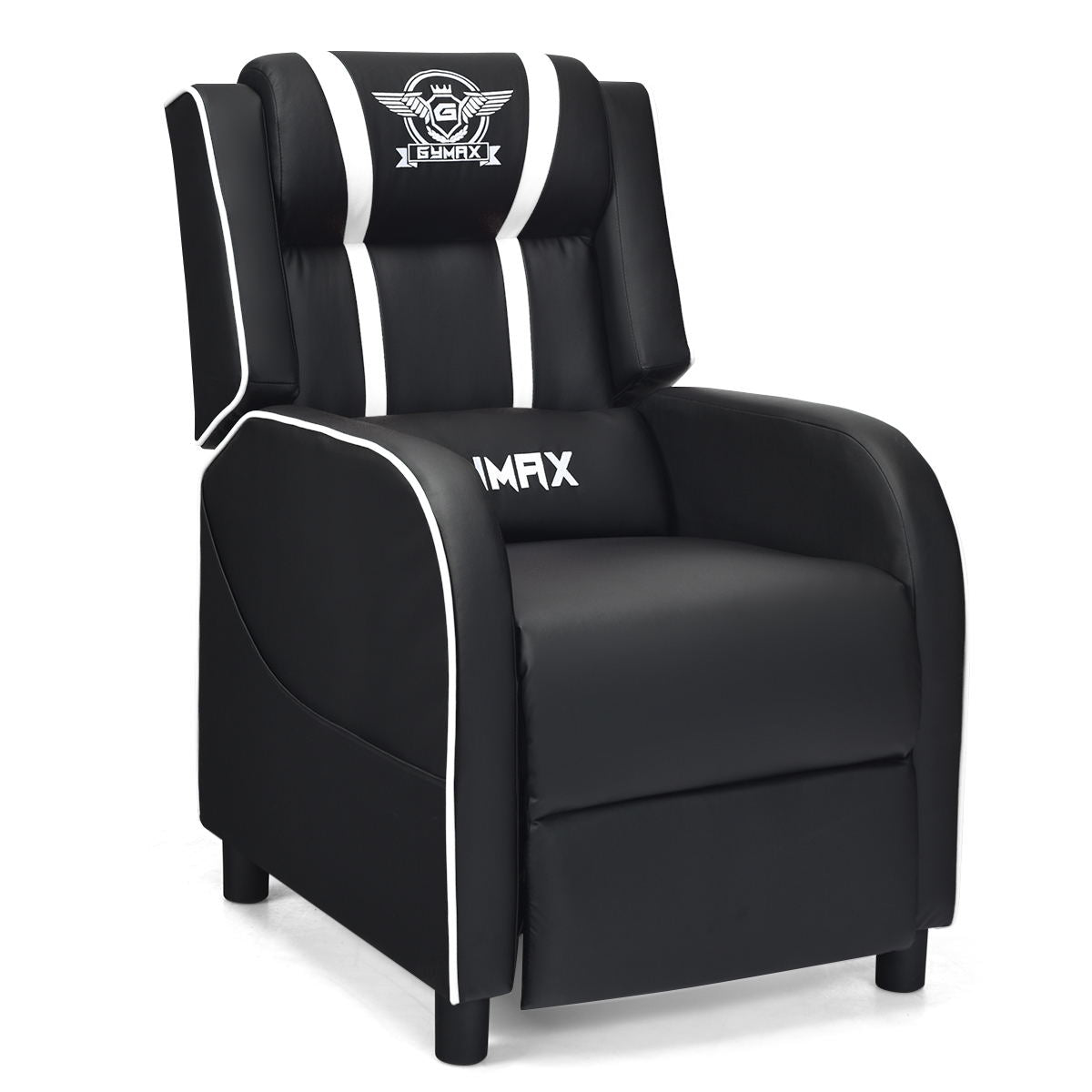 Massage Racing Gaming Single Recliner Chair-Blue - White
