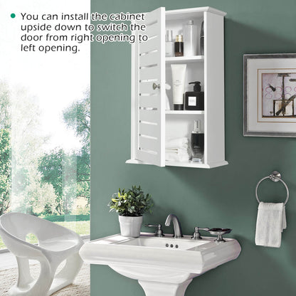 Wall Mount Medicine Cabinet Multifunction Storage Organizer-White