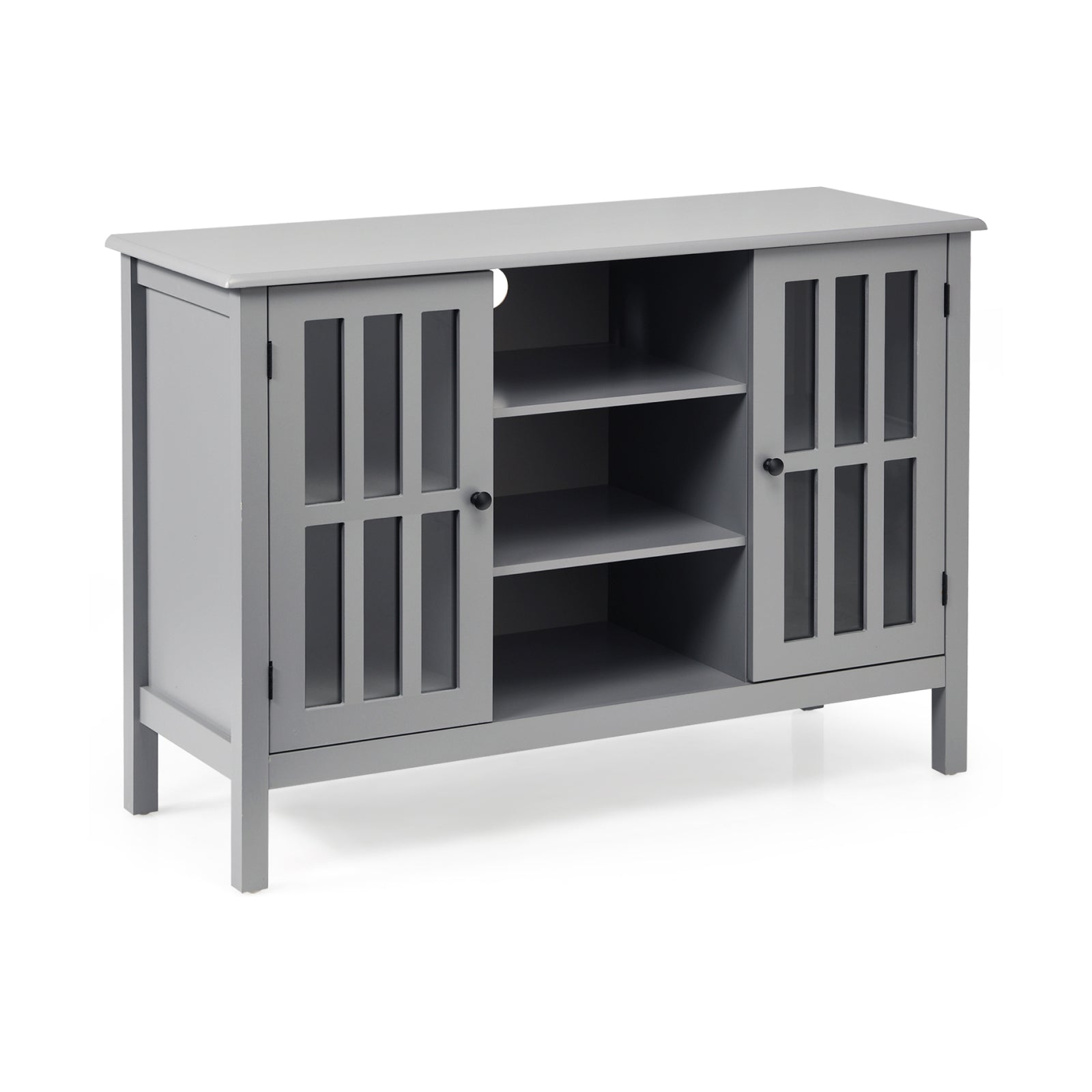 Wooden TV Stand Console Cabinet for 50 Inch TV-Brown - Gray