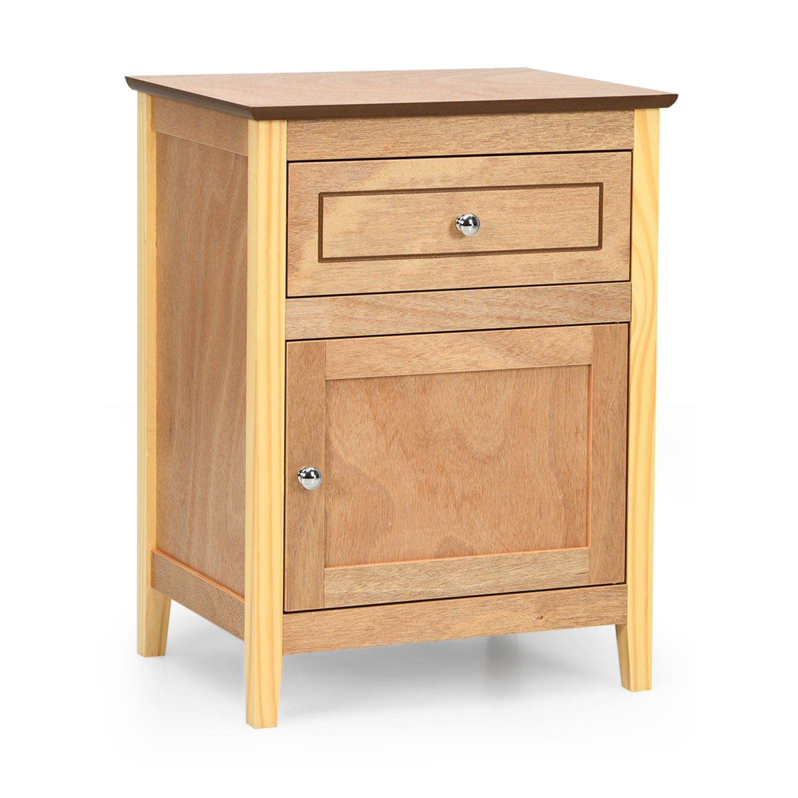 2-Tier Accent Table with Spacious Tabletop-Espresso - Natural