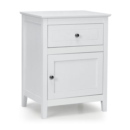 2-Tier Accent Table with Spacious Tabletop-Espresso - White