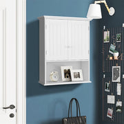 2-Door Wall Mount Bathroom Storage Cabinet with Open Shelf-White