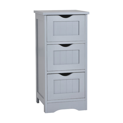 Bathroom Floor Freestanding Storage Organizer with 3 Drawers-Gray