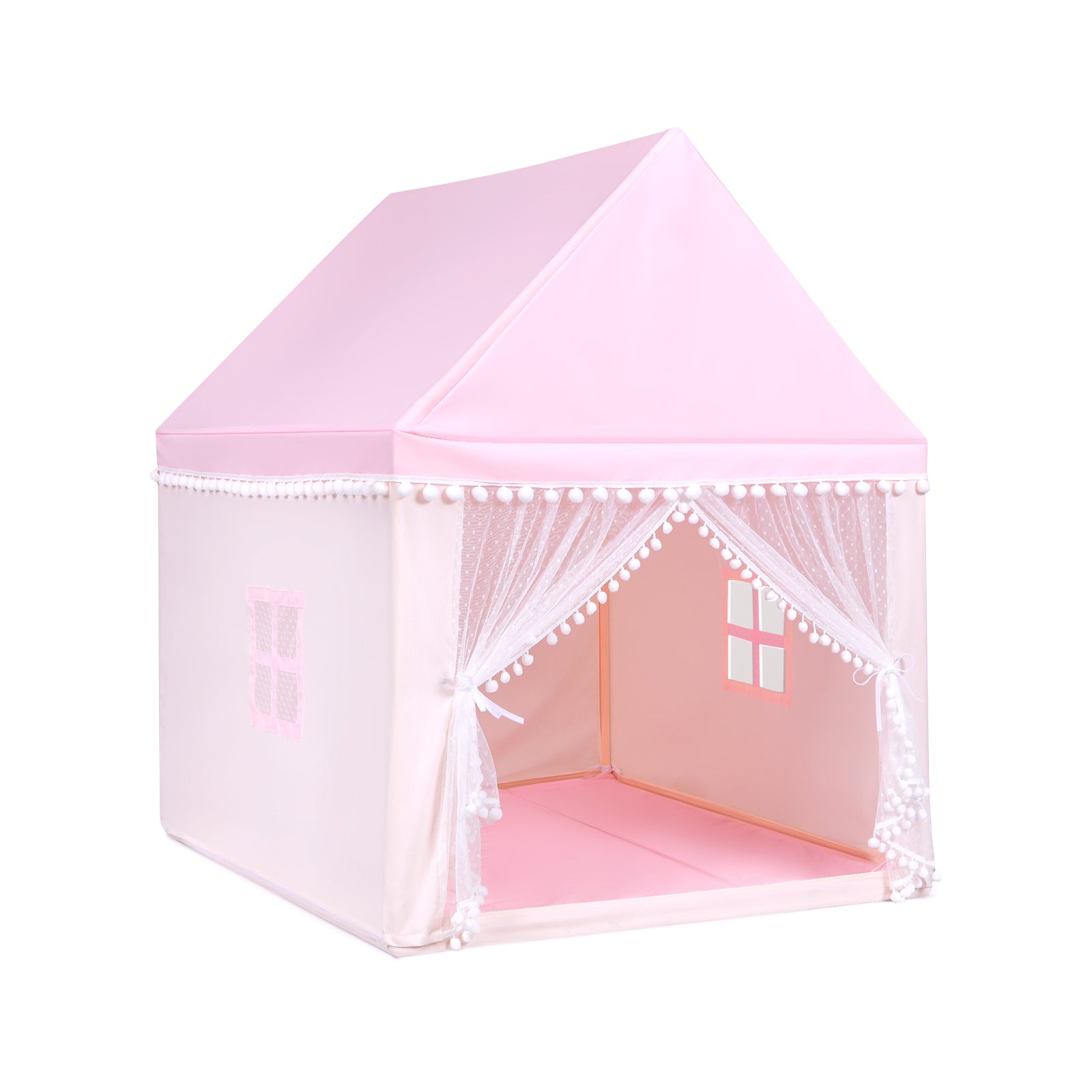 Kids Play Tent Large Playhouse Children Play Castle Fairy Tent Gift with Mat-Blue - Pink