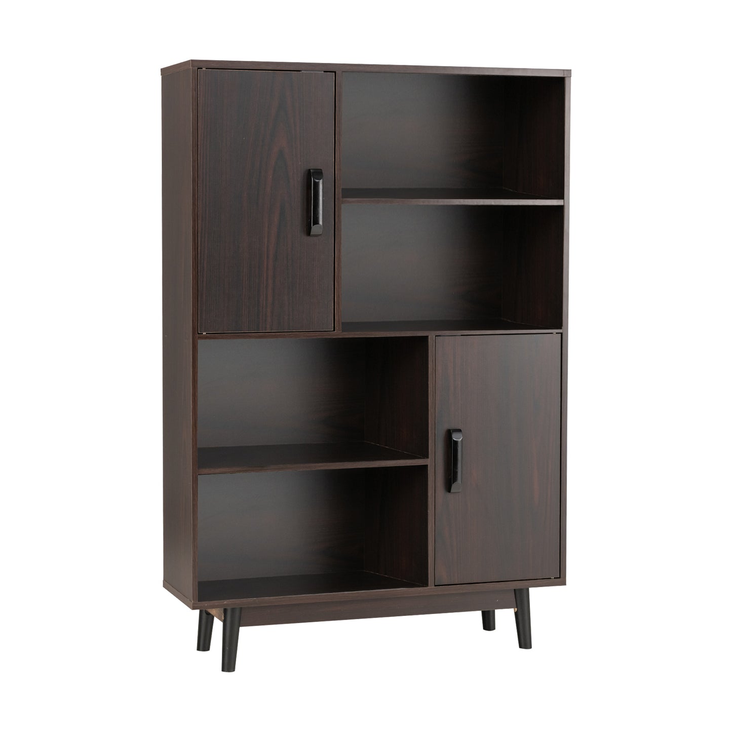 Sideboard Storage Cabinet with Door Shelf-Black - Espresso