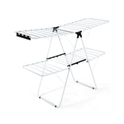 2-Tier Foldable Clothes Drying Rack with Adjustable Gullwing