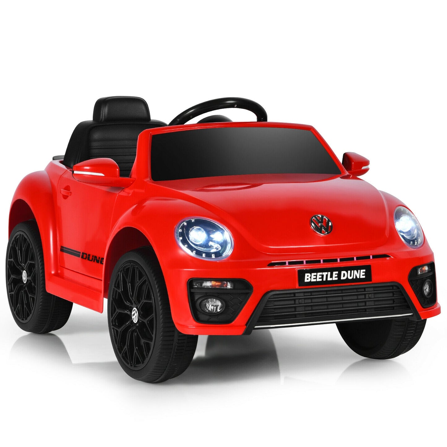 Volkswagen Beetle Kids Electric Ride On Car with Remote Control-Red - Red