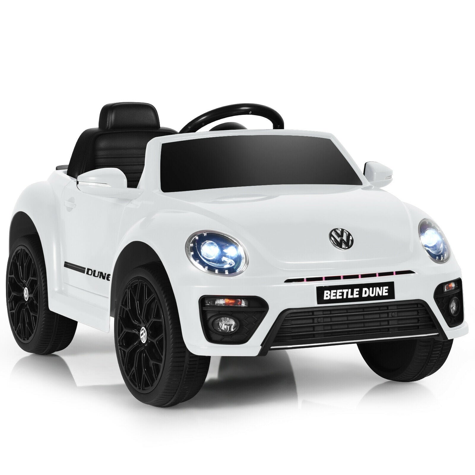 Volkswagen Beetle Kids Electric Ride On Car with Remote Control-Red - White