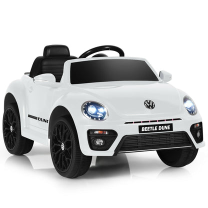 Volkswagen Beetle Kids Electric Ride On Car with Remote Control-Red - White