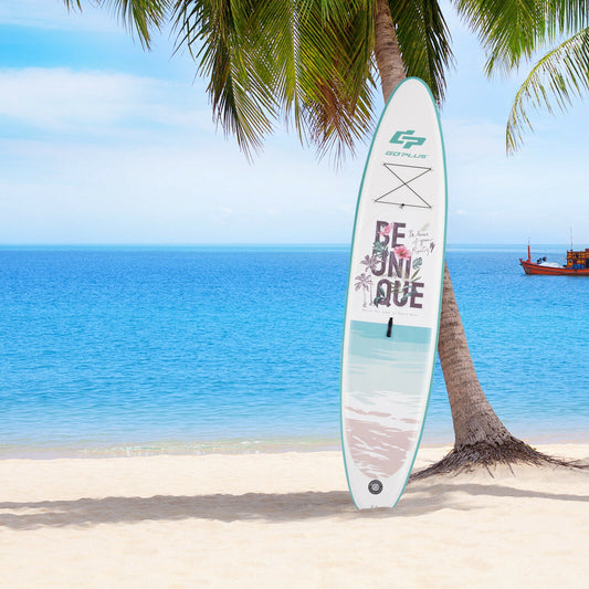 10.5 ft Inflatable Stand Up Paddle Board Surfboard with Aluminum Paddle Pump-10.5 ft