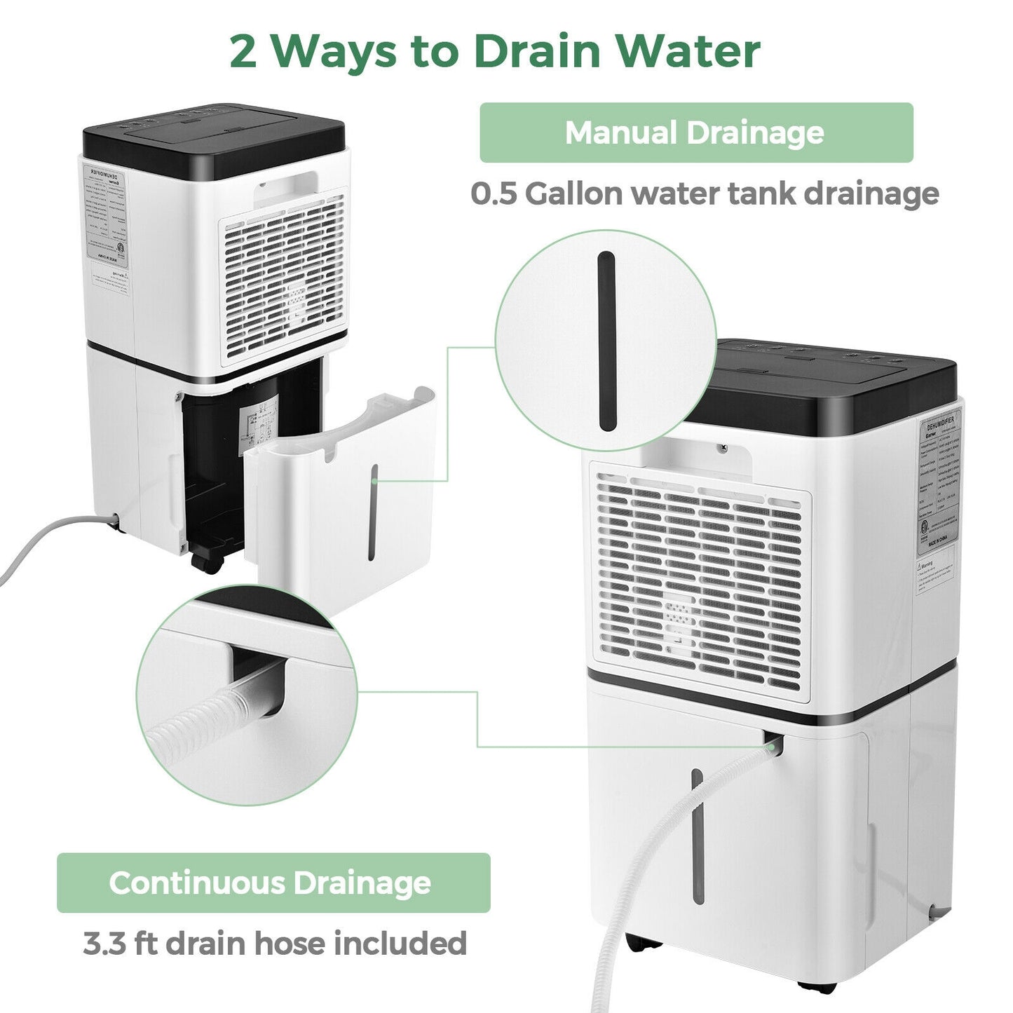 30 Pints 1500 Sq. ft Dehumidifier for Medium to Large Room with Indicator