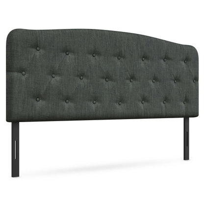 Faux Linen Headboard with Adjustable Heights-Dark Gray - Dark Gray