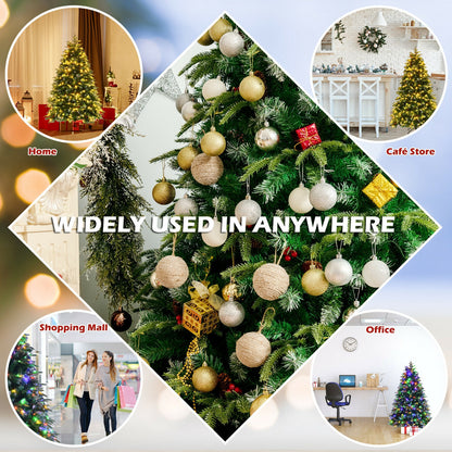 Pre-Lit Snowy Christmas Hinged Tree with Flash Modes and Multi-Color Lights-5 ft