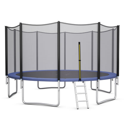 8/10/12/14/15/16Feet Outdoor Trampoline Bounce Combo with Safety Closure Net Ladder-15 ft - 16 Ft