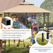 8 x 5 Feet Outdoor Barbecue Grill Gazebo Canopy Tent BBQ Shelter-Dark Gray - Tier Bbq Grill Gazebo Barbecue Canopy